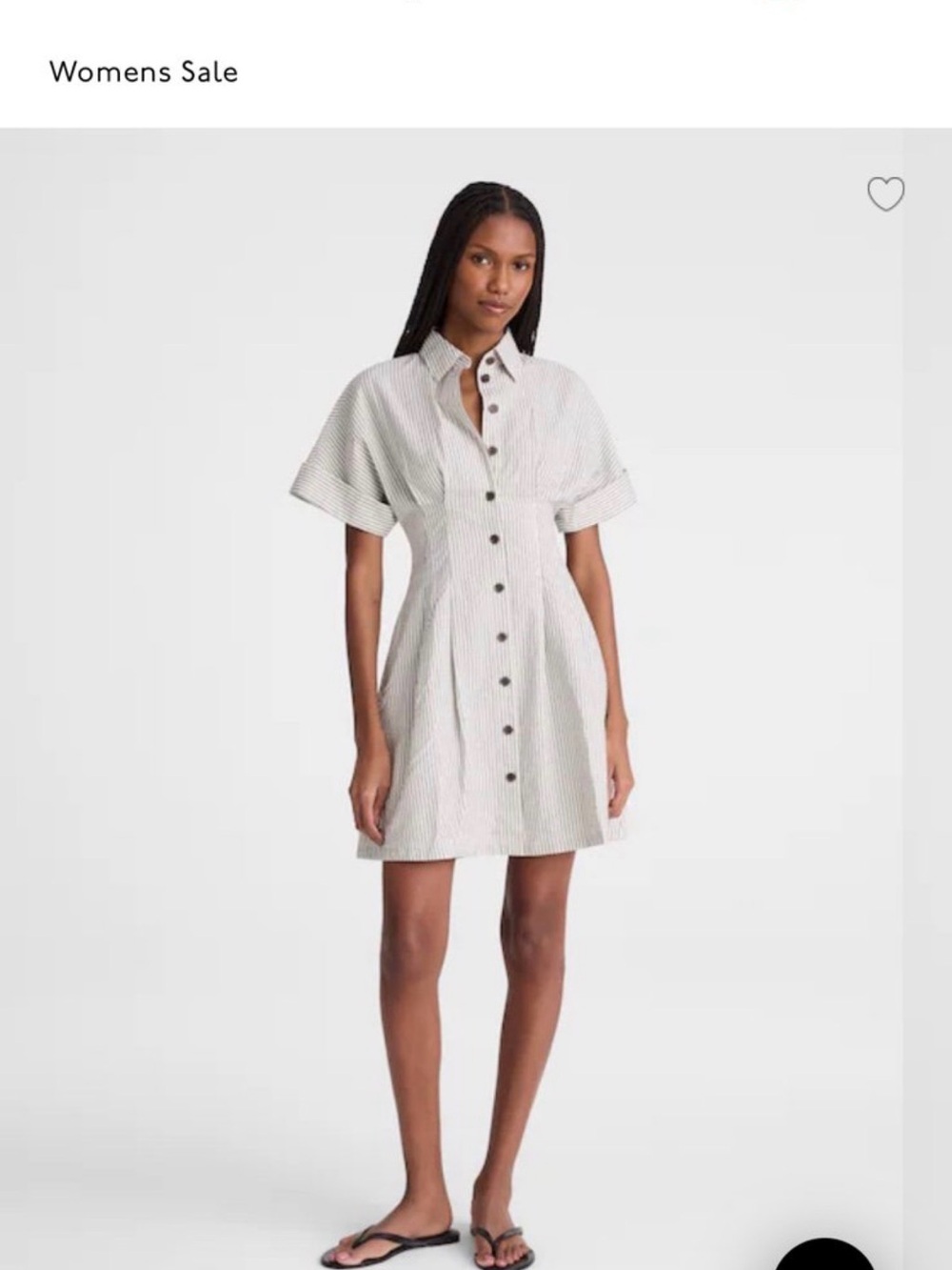 Madewell small women’s Perry mini dress white black stripes NWT